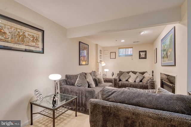 13663 Harvest Glen Way, Germantown, MD 20874 - living area with recessed lighting and baseboards