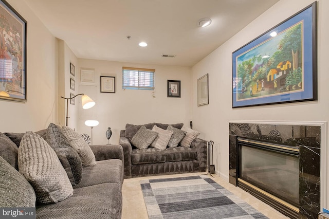 13663 Harvest Glen Way, Germantown, MD 20874 - living room with recessed lighting and a fireplace