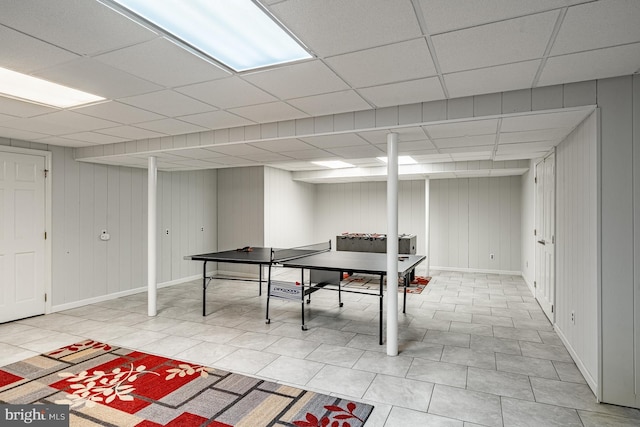 707 Pheasant Run, Kennett Square, PA 19348 - rec room with a drop ceiling and baseboards