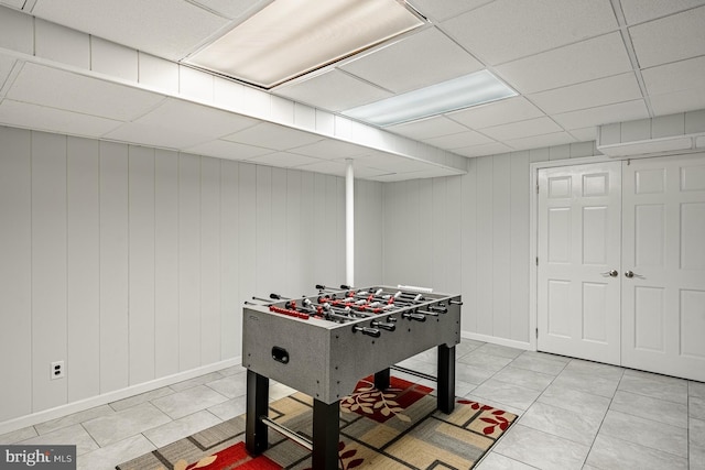 707 Pheasant Run, Kennett Square, PA 19348 - rec room with a paneled ceiling and light tile patterned floors