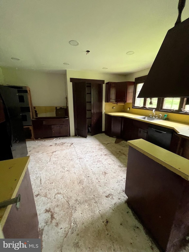93 Jacobs Creek Rd, Ewing, NJ 08628 - kitchen with light countertops, dishwasher, and dark brown cabinets