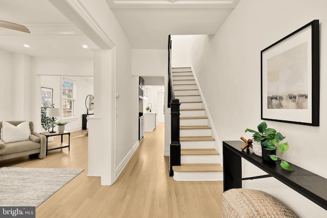 1371 Perry Pl NW, Washington, DC 20010 - stairs with wood finished floors and recessed lighting