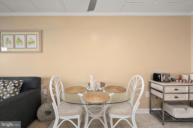 778 94th St Unit 205, Ocean City, MD 21842 - dining room with light tile patterned floors and crown molding