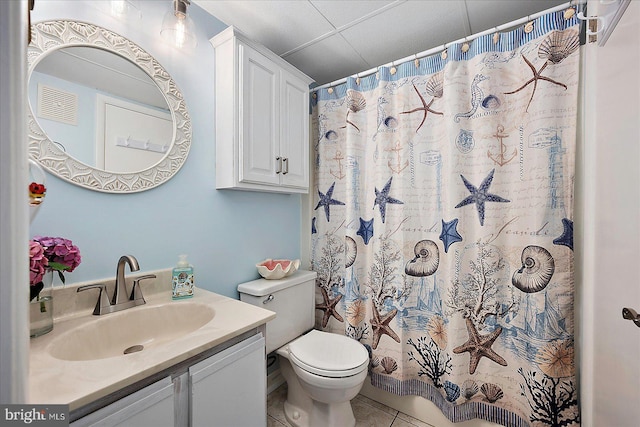 778 94th St Unit 205, Ocean City, MD 21842 - bathroom featuring vanity, tile patterned flooring, and a shower with curtain