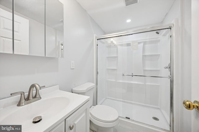 1217 Vandever Ave, Wilmington, DE 19802 - bathroom with a stall shower, vanity, and recessed lighting
