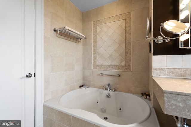 2230 California St NW Unit 5Cw, Washington, DC 20008 - full bath featuring tile walls and a jetted tub