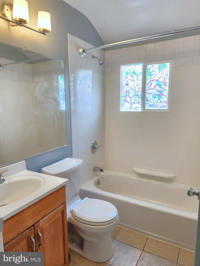 9765 Bird Riv, Middle River, MD 21220 - bathroom featuring vanity, shower / bathtub combination, and tile patterned flooring
