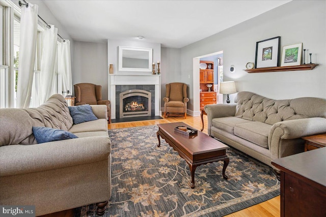 8 High Acres Dr, Ewing, NJ 08628 - living room with wood finished floors and a tile fireplace