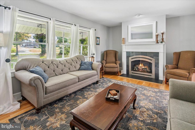 8 High Acres Dr, Ewing, NJ 08628 - living area with wood finished floors and a fireplace