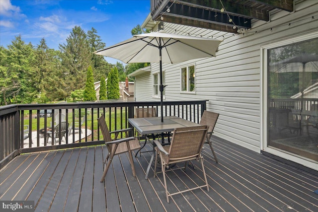 8 High Acres Dr, Ewing, NJ 08628 - wooden terrace with outdoor dining area