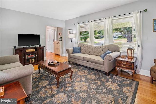 8 High Acres Dr, Ewing, NJ 08628 - living room featuring baseboards and wood finished floors