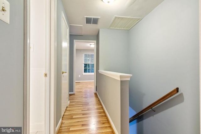 4 Habersham Ct, Silver Spring, MD 20906 - corridor with an upstairs landing, light wood-type flooring, and attic access
