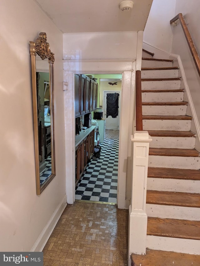 2812 6th NE, Washington, DC 20017 - staircase with tile patterned floors