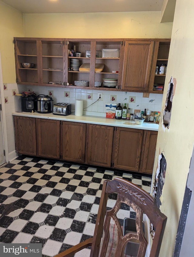 2812 6th NE, Washington, DC 20017 - kitchen with open shelves, light countertops, and light floors