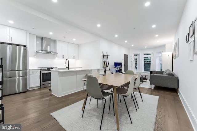3317 16th St NW Unit 2, Washington, DC 20010 - dining room with dark wood-type flooring and recessed lighting
