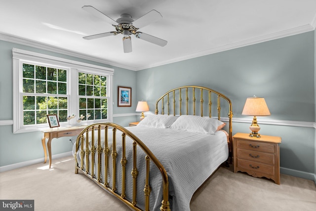 6162 Commadore Ct, Columbia, MD 21045 - carpeted bedroom with crown molding and ceiling fan