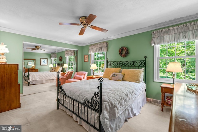 6162 Commadore Ct, Columbia, MD 21045 - bedroom featuring crown molding, carpet floors, and a ceiling fan