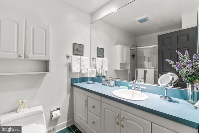 6162 Commadore Ct, Columbia, MD 21045 - full bath with vanity, a stall shower, and tile patterned flooring