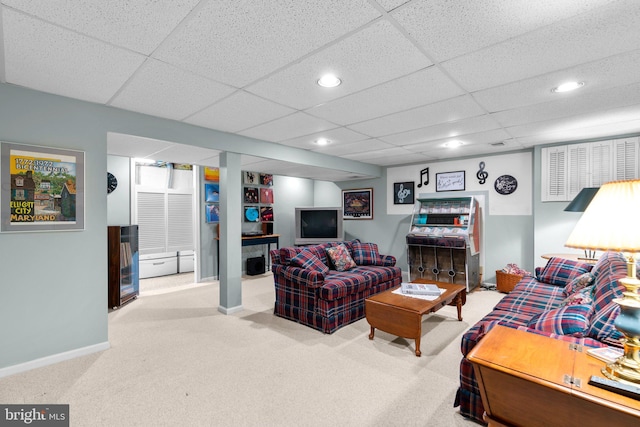 6162 Commadore Ct, Columbia, MD 21045 - living room with carpet floors, recessed lighting, and a drop ceiling