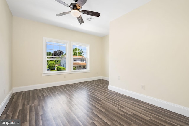 1432 Frush Valley Rd, Reading, PA 19605 - empty room featuring a ceiling fan and dark wood-style floors