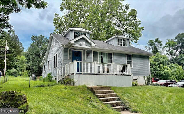 26 Pineview Ave, Mohnton, PA 19540 - bungalow featuring a front lawn, a shingled roof, and a porch