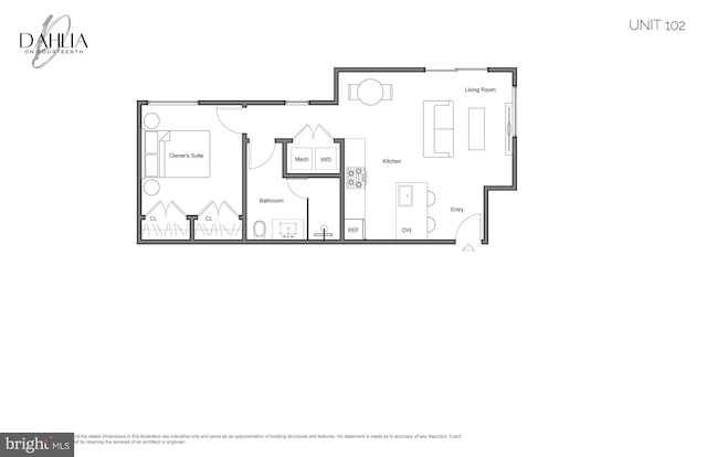 3934 14th St NW Unit 102, Washington, DC 20011 - view of floor plan / room layout