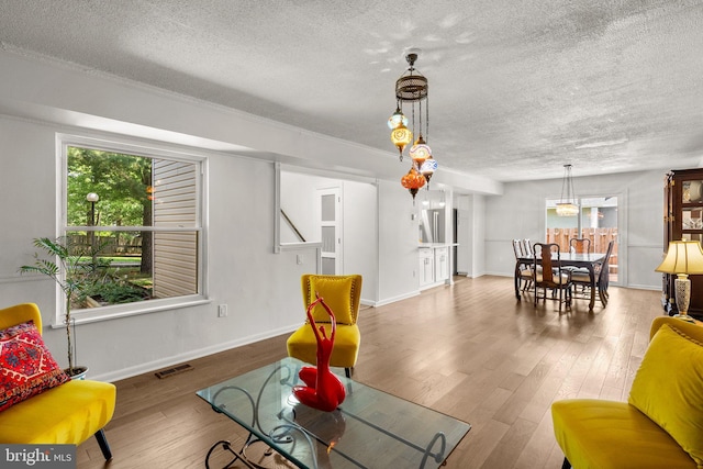 52 Anna Ct Unit 275, Gaithersburg, MD 20877 - living room featuring a textured ceiling and wood finished floors