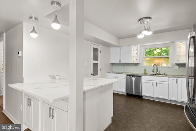 52 Anna Ct Unit 275, Gaithersburg, MD 20877 - kitchen with appliances with stainless steel finishes, light stone countertops, tasteful backsplash, and white cabinets