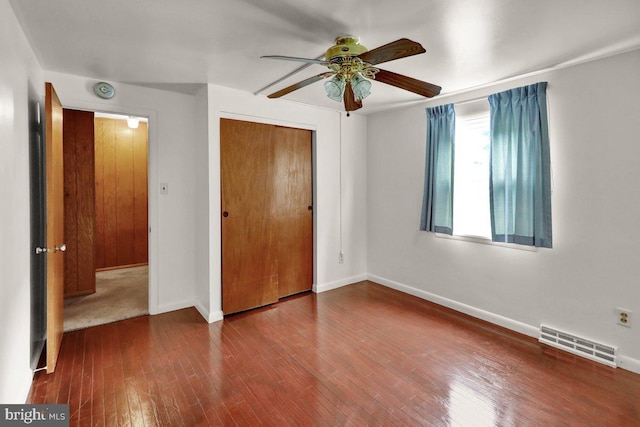 3533 Chestnut St, Reading, PA 19605 - unfurnished bedroom featuring a closet, wood finished floors, and a ceiling fan