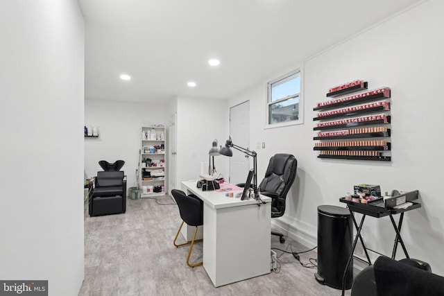 531 Redfern St, Hamilton, NJ 08610 - office with light wood-style flooring and recessed lighting