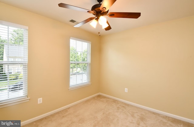 1007 Wright Ct, Fredericksburg, VA 22401 - spare room with plenty of natural light, ceiling fan, and light colored carpet