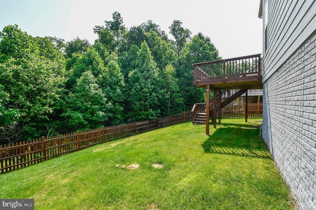 1007 Wright Ct, Fredericksburg, VA 22401 - fenced backyard featuring a deck and stairway