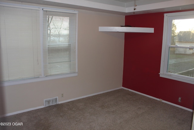 view of carpeted spare room