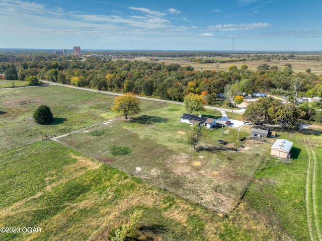 bird's eye view with a rural view