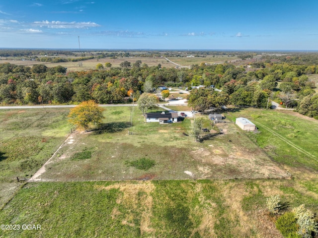 aerial view featuring a rural view