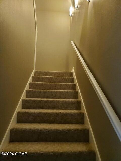 21942 Mill Creek Cir, Shell Knob, MO 65747 - stairway with carpet flooring