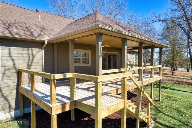 21942 Mill Creek Cir, Shell Knob, MO 65747 - deck featuring a lawn