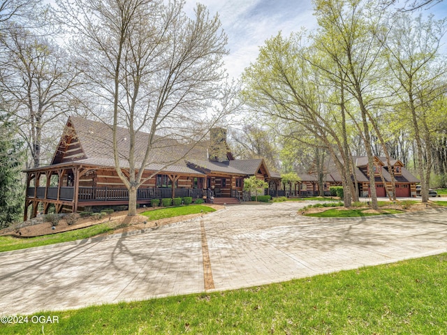 view of log-style house