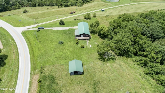 drone / aerial view with a rural view