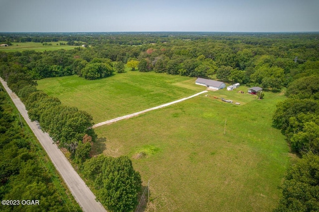 aerial view with a rural view