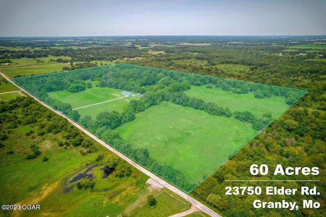 bird's eye view with a rural view