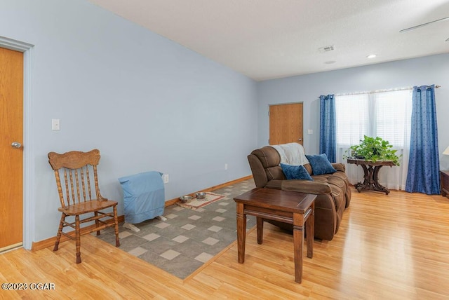 interior space with light hardwood / wood-style flooring