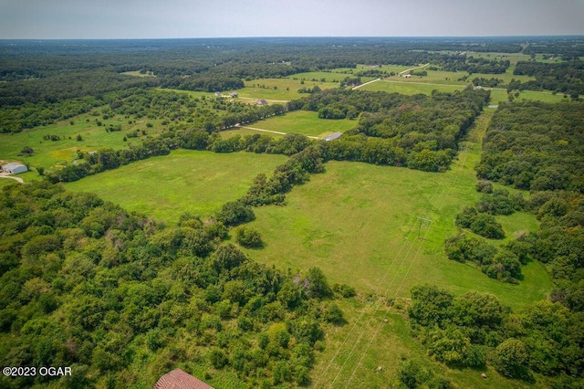 aerial view featuring a rural view