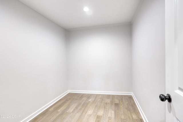 spare room featuring light hardwood / wood-style floors