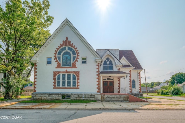 view of front facade featuring french doors