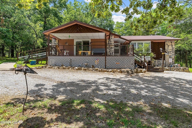 view of front of house with covered porch