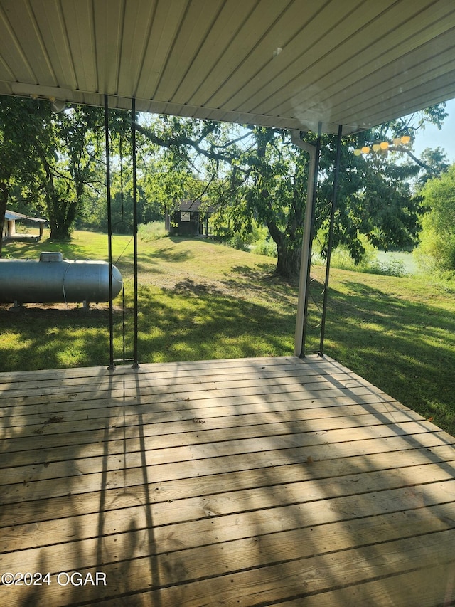 deck with a lawn