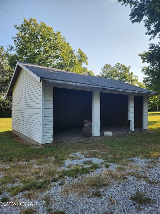 view of garage