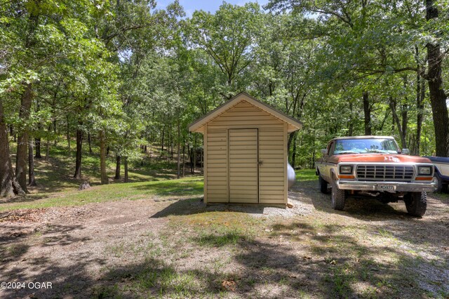 view of shed