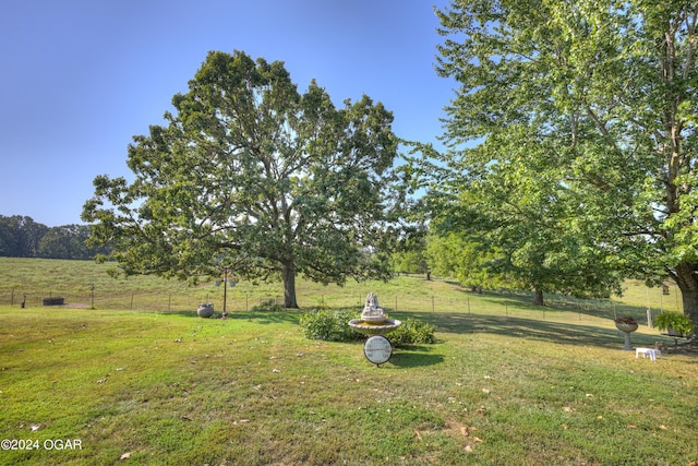 view of yard with a rural view